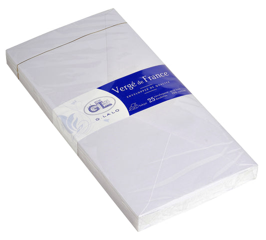 Envelop Lalo bank DL 110x220 gevergeerd wit, gegomd