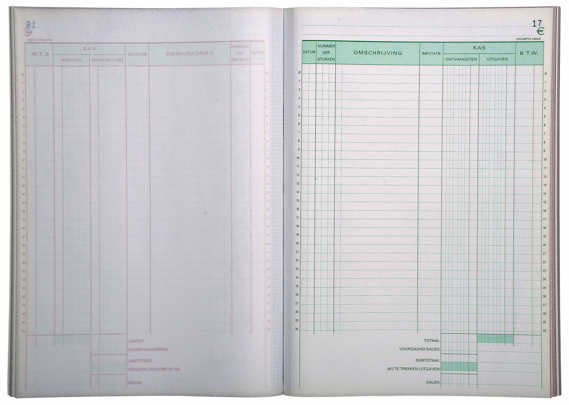 Kasboek Exacompta Dupli 50 Bladen, 2 Exemplaren per Pagina - 2