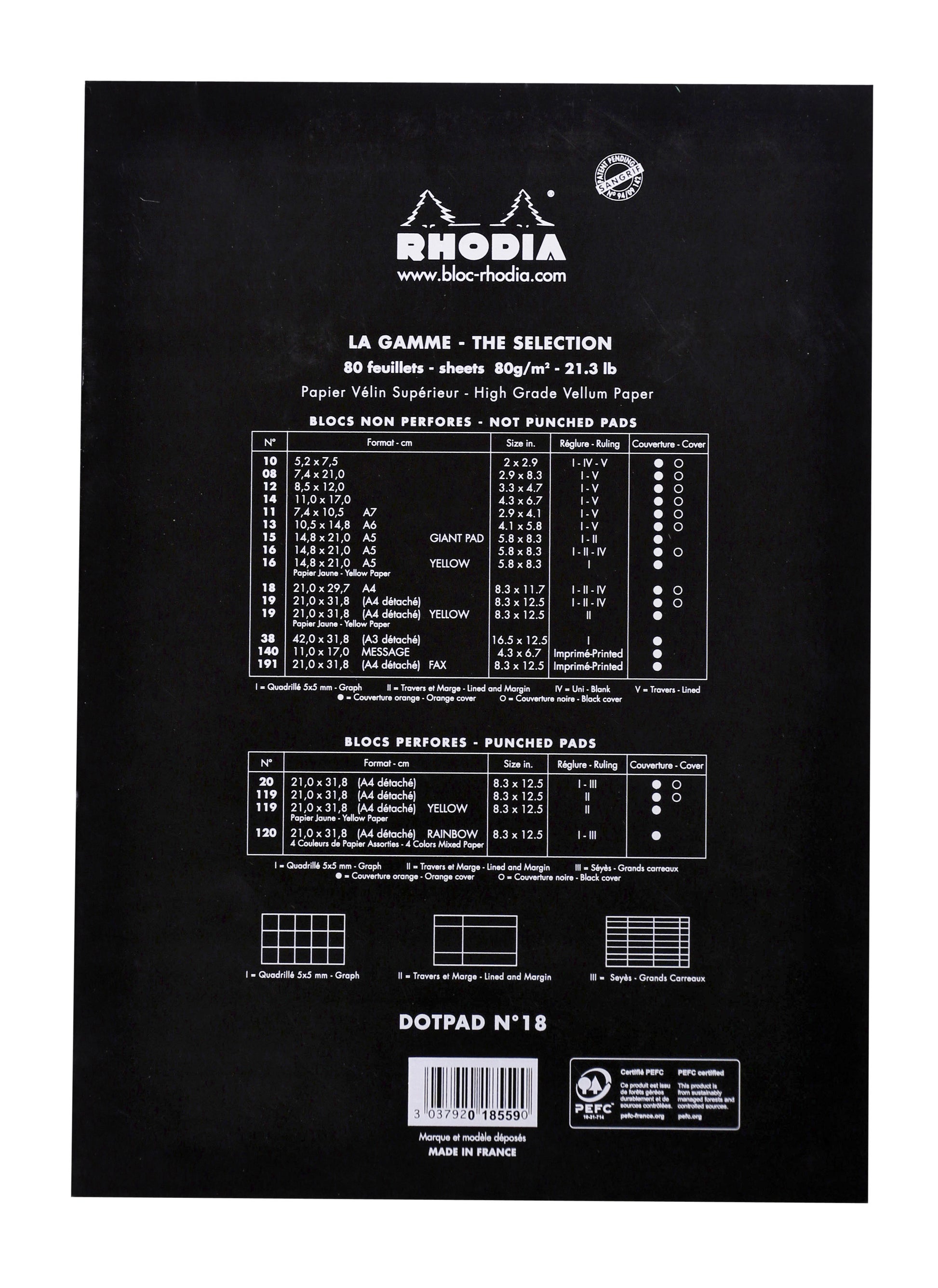 Schrijfblok Rhodia A4 dots 80 vel 90 g zwart - 2
