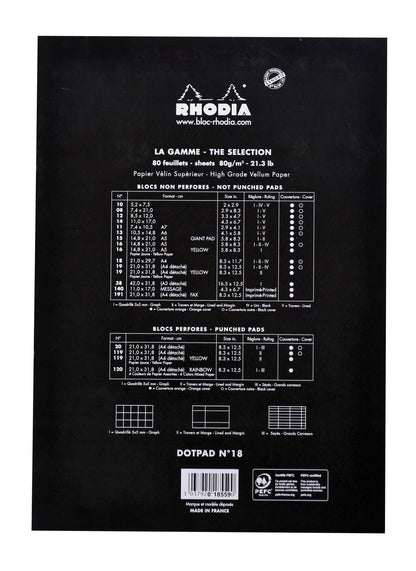 Schrijfblok Rhodia A4 dots 80 vel 90 g zwart - 2
