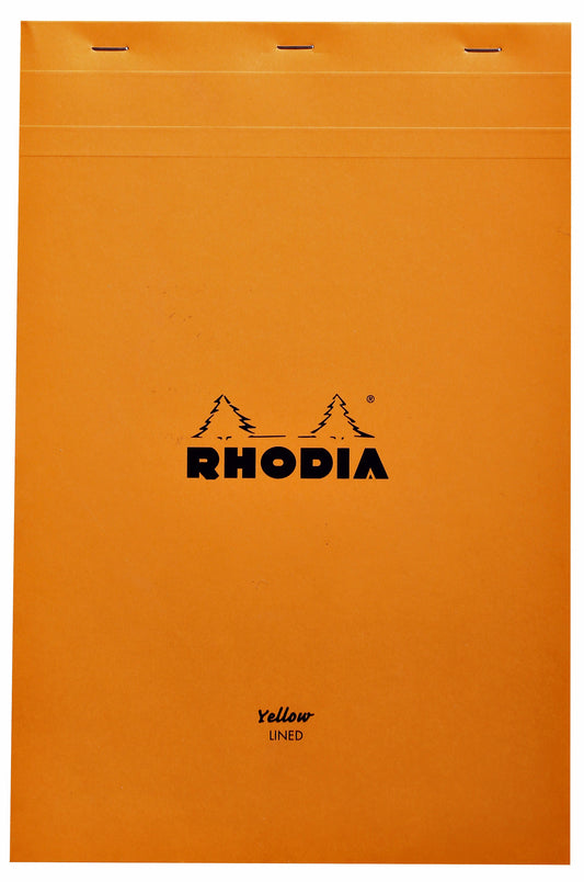 Schrijfblok Rhodia A4 gelijnd 80 vel 80 g geel