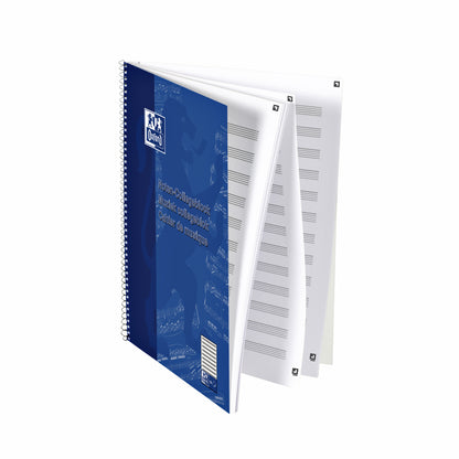 Collegeblok Oxf A4+ muziek 4 gaten 50 vel 80 g blauw - 3