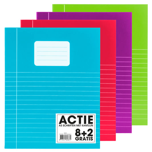 Verhaak Trend A5 Lijnschrift 80 Pagina's 60 g/m² Assorti met Kantlijn