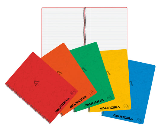 A4 notitieboek met 120 pagina's, 80 g/m², assorti, Aurora