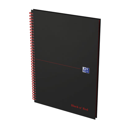 Spiraalnotitieboek Oxf Black n' Red A4 140 blad 80 g/m²