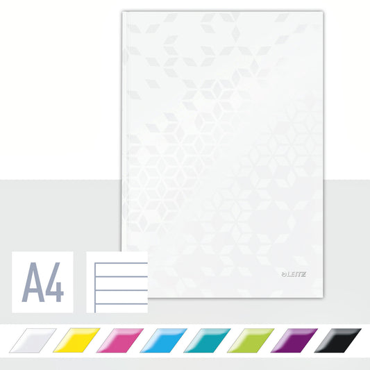 Notitieboek Leitz WOW A4 80 pagina's lijn wit