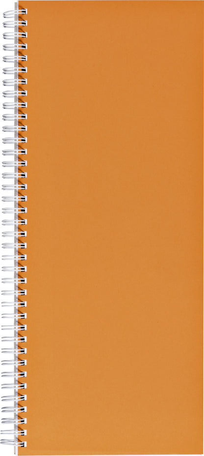 Notitieboek 135x330mm gelinieerd 160 pagina’s spiraal oranje