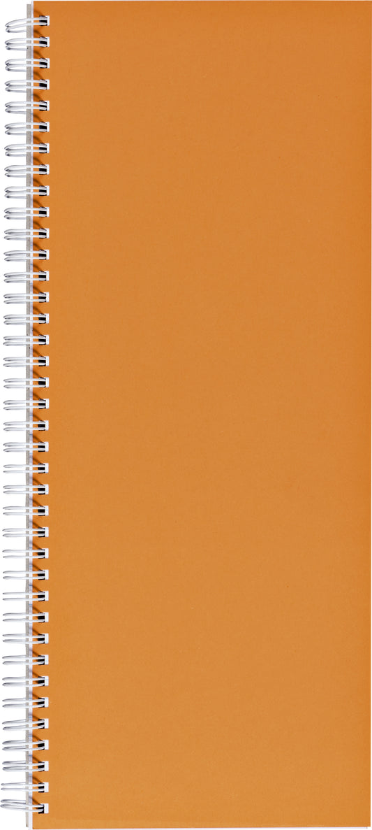 Notitieboek 135x330mm gelinieerd 160 pagina’s spiraal oranje