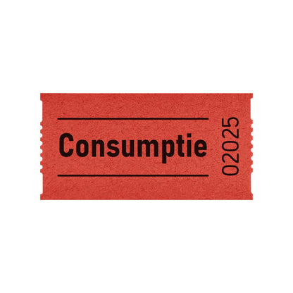 Consumptiebon Combicraft 57x30mm, 2-zijdig, rood, rol van 1000 bonnen - 2
