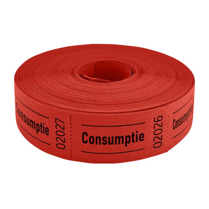 Consumptiebon Combicraft 57x30mm, 2-zijdig, rood, rol van 1000 bonnen - 3