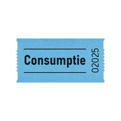 Dubbele Consumptiebon Combicraft 57x30mm, Blauw, 2-zijdig - 2