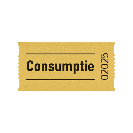 Consumptiebon Combicraft 57x30mm, 2-zijdig, geel, rol van 1000 bonnen - 2
