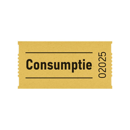 Consumptiebon Combicraft 57x30mm, 2-zijdig, geel, rol van 1000 bonnen - 2