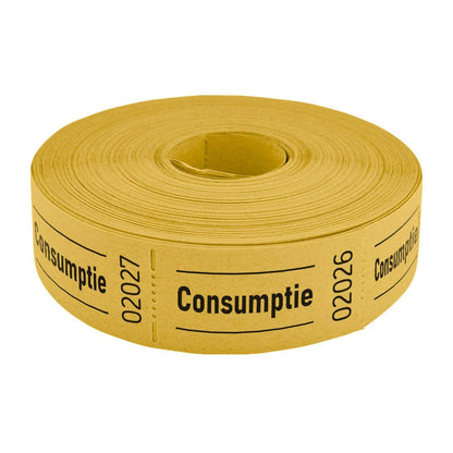 Consumptiebon Combicraft 57x30mm, 2-zijdig, geel, rol van 1000 bonnen - 3