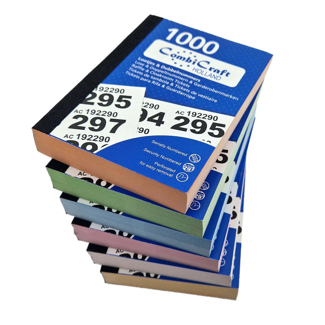 Nummerblok Combicraft 1-1000, 6 kleuren, 10 boekjes
