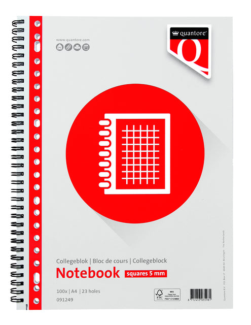Quantore A4 Ruitblok 5mm 23-gaats 100vel FSC
