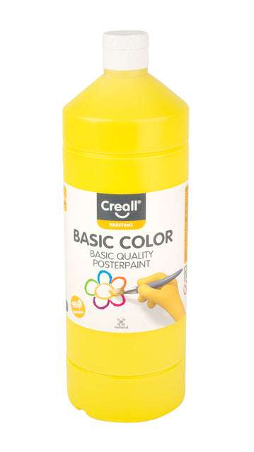 Plakkaatverf Creall basic geel 1000ml op waterbasis