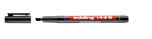 Schuine Viltstift edding 143 1-3mm zwart, voor precisiewerk