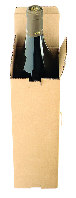 Verzenddoos fles IEZZY, bruin, 90x90x360mm, met flesseninterieur