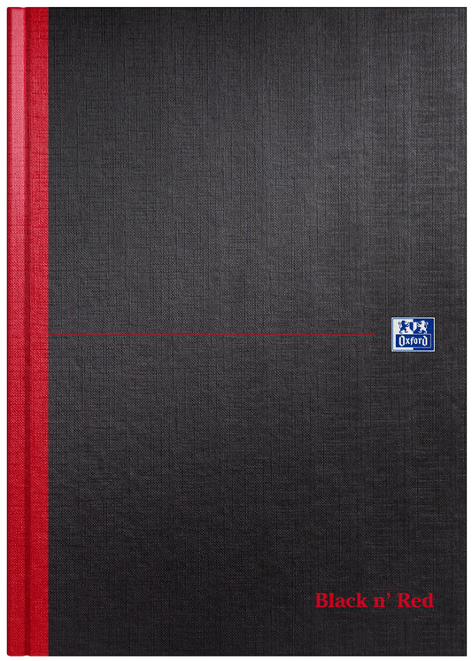 Oxford Black n' Red A4 notitieboek 96 blanco pagina's, stevige kaft