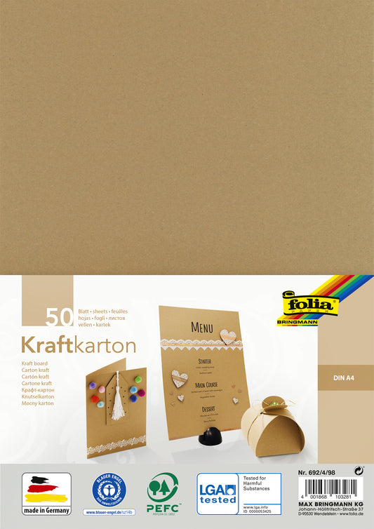 Folia A4 Kraftpapier 230gr, 50 Vel