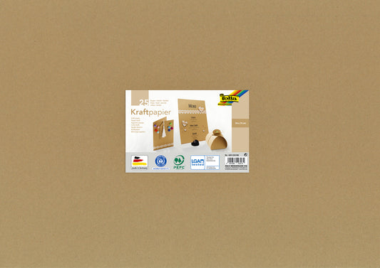 Folia Kraftpapier 50x70cm 120g, Set van 25 Vellen