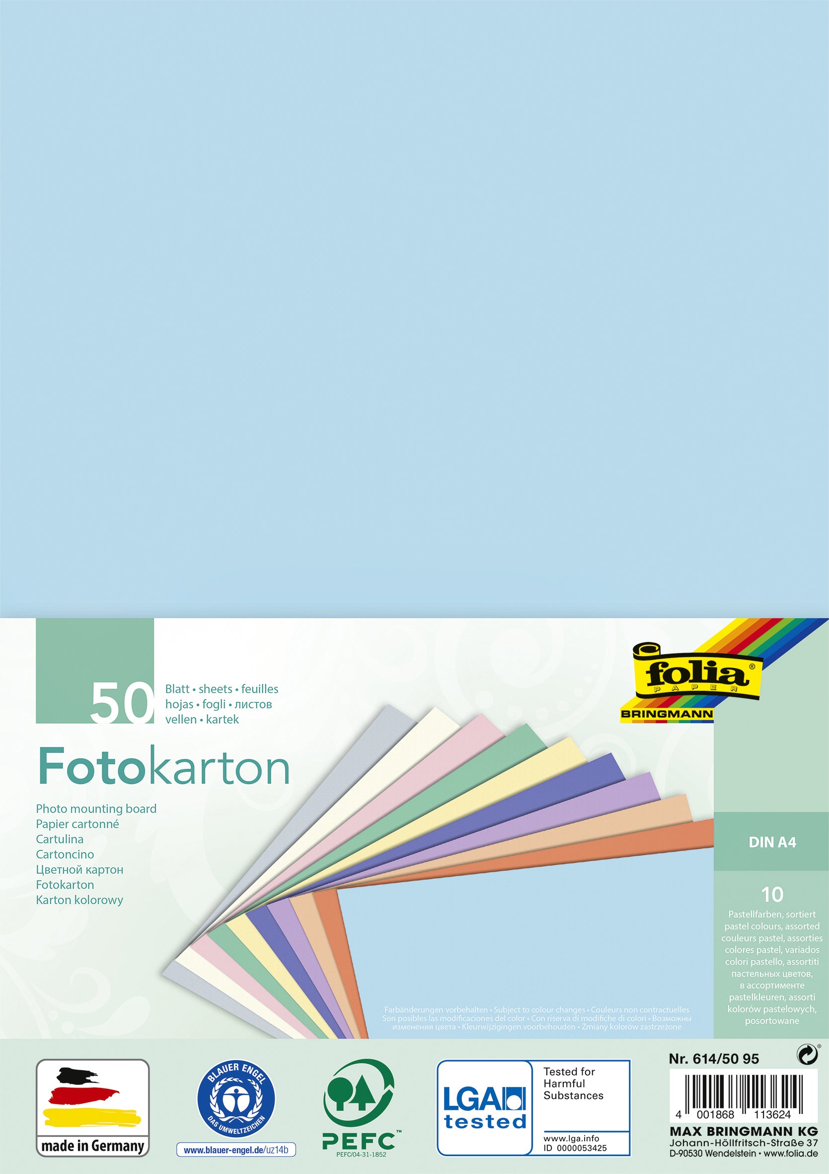 Folia Fotokarton 2-zijdig A4 pastel 50 vel