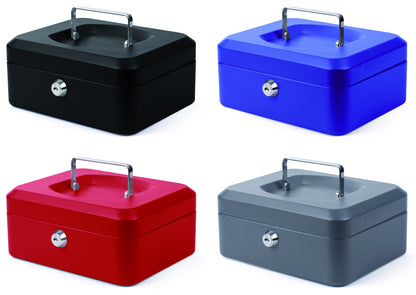 Quantore geldkist 20x16x9cm blauw met cilinderslot - 3