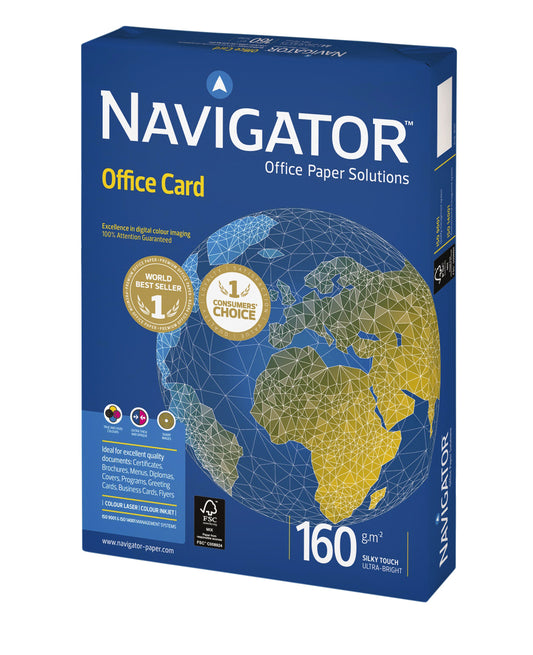 Navigator Office Card A4 160g wit voor visitekaartjes en kaarten