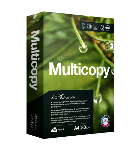 Multicopy Zero A4 80g Wit CO2 Neutraal, TCF en FSC-gecertificeerd
