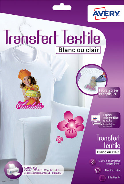 Avery transferpapier A4 8 vel voor textiel