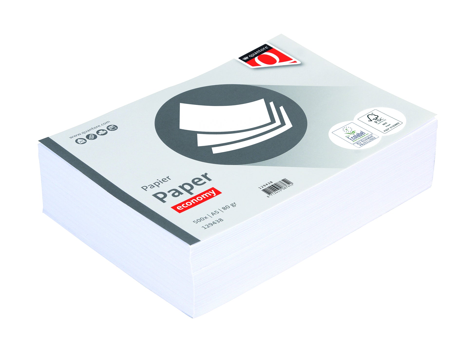 Kopieerpapier Quantore Economy A5 80g, wit