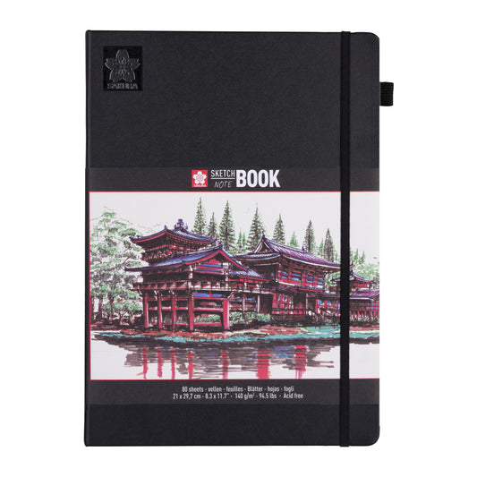Schets- en notitieboek Sakura A4 met penhouder en envelop