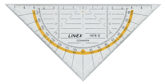 Linex Geodriehoek 1616G van Kristalhelder SAN