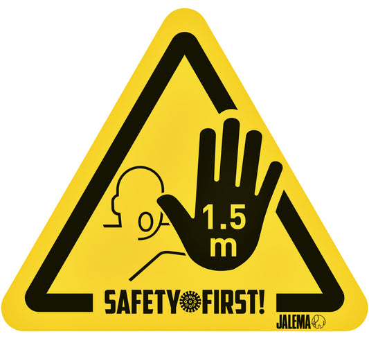 Waarschuwingssticker Houd Afstand Hand 15x17cm (Pak 4)