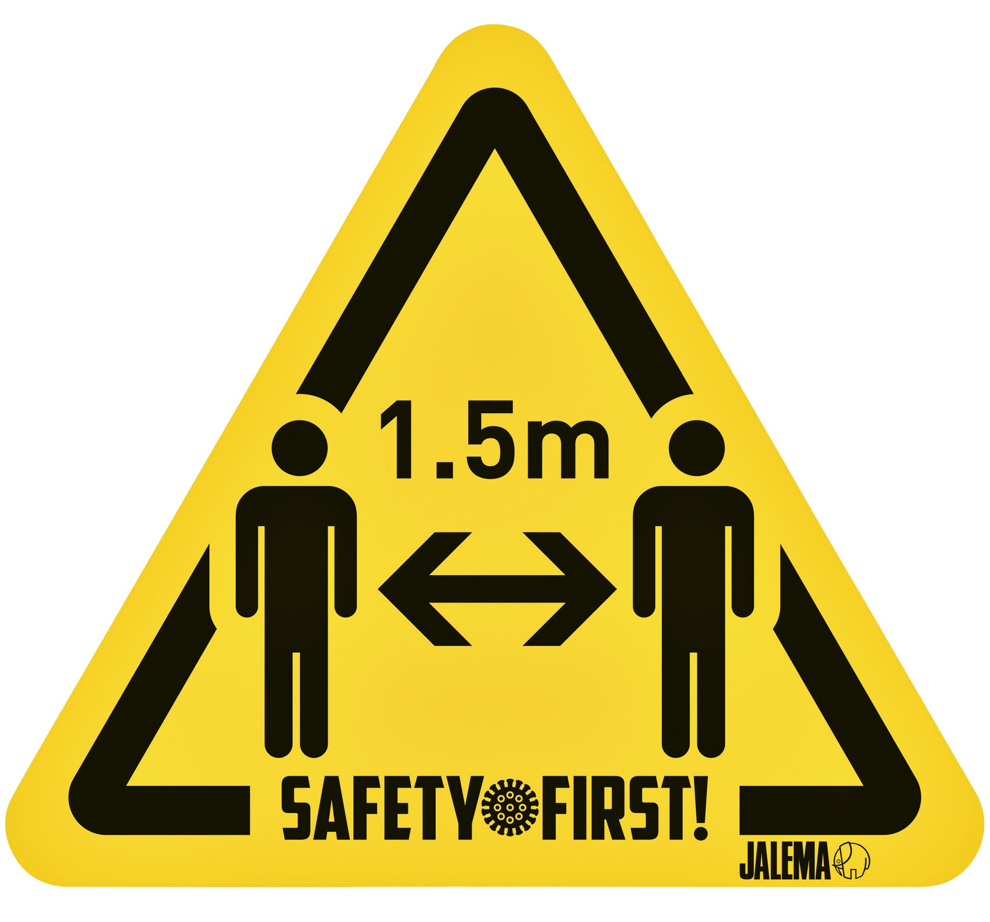 Waarschuwingssticker Houd Afstand met Pijl 15x17cm (Pak 4)