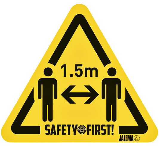 Waarschuwingssticker Houd Afstand met Pijl 15x17cm (Pak 4)