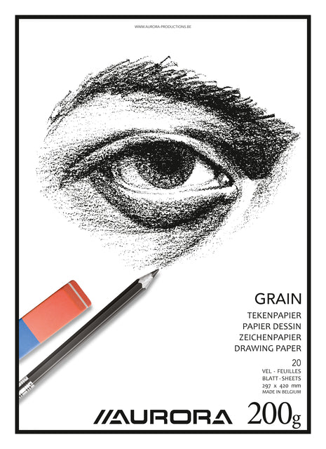 Tekenblok Aurora A3, 20 vel, 200 g/m², grain textuur