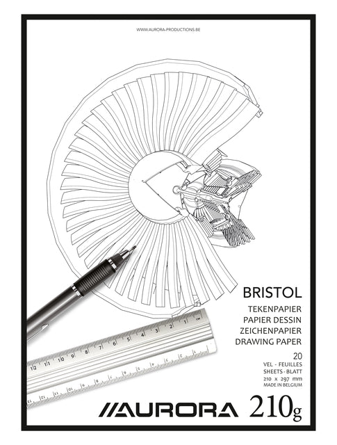 Aurora Tekenblok A4 20 vel 210 g/m² Bristol papier