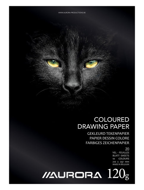 Aurora Tekenblok A4 20 vel 120 g/m² gekleurd papier