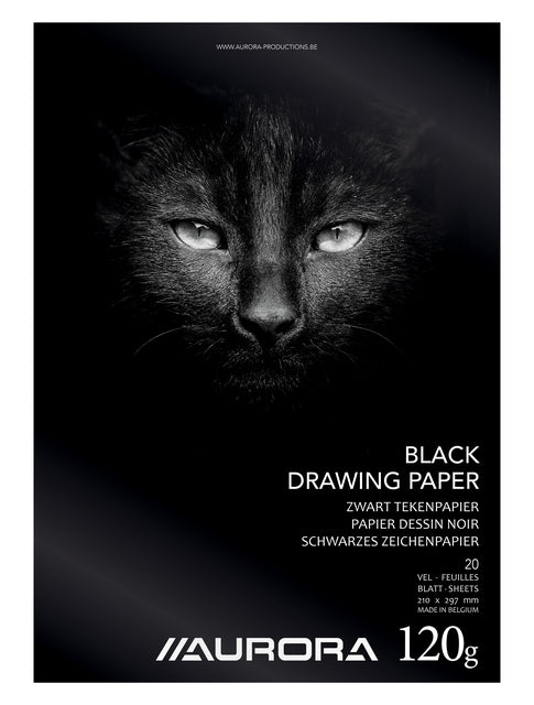 Tekenblok Aurora A4 20 Vel 120 g/m² Zwart Papier