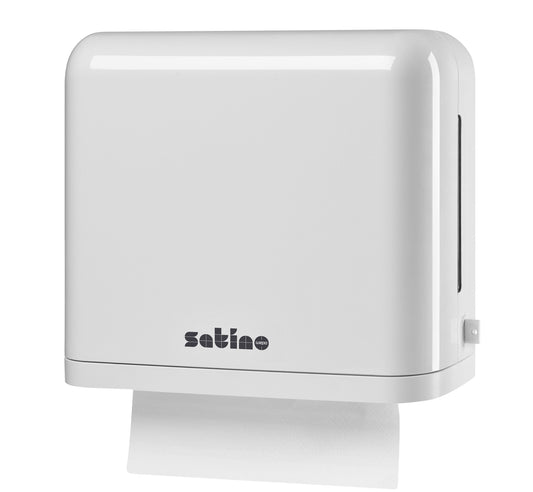 Satino PT3 klein wit handdoekdispenser voor gevouwen papier