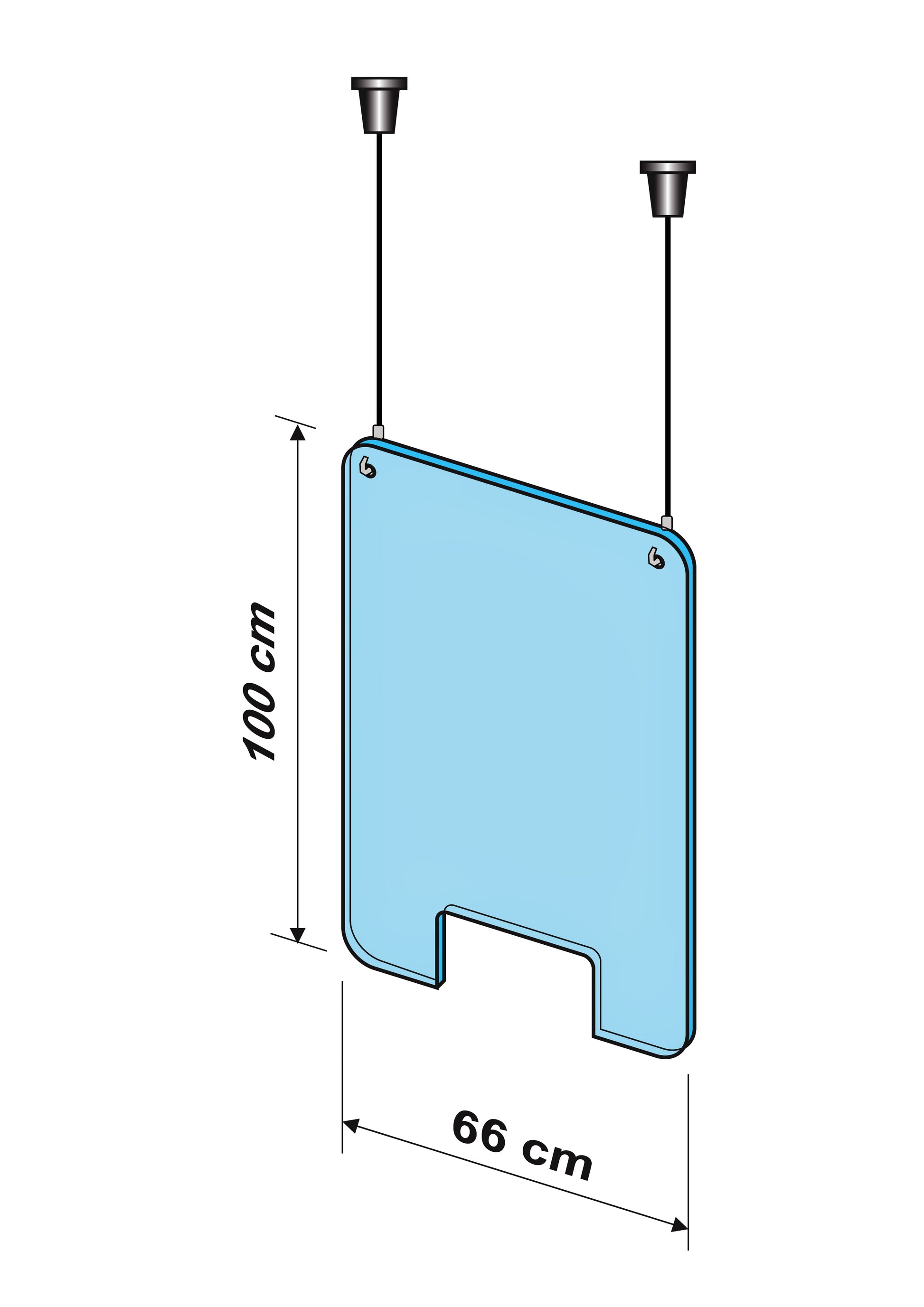 Hangend hygiënescherm Exacompta 100x66 cm - 3