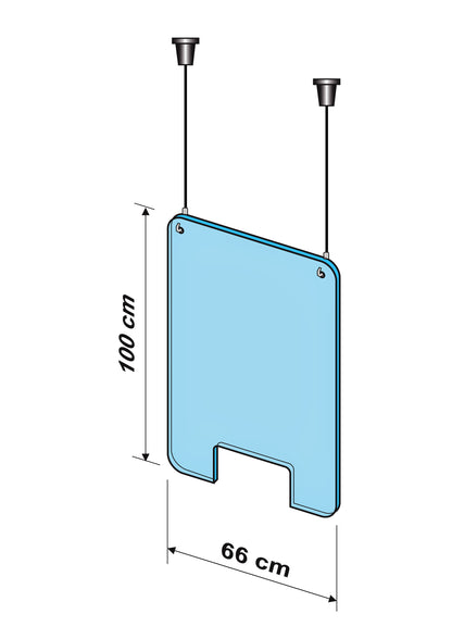 Hangend hygiënescherm Exacompta 100x66 cm - 3