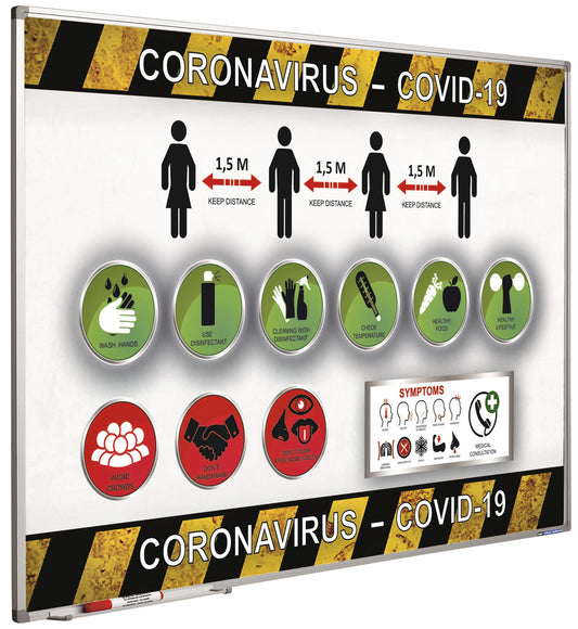 Preventiebord Corona/Nederlands, 60x90 cm, magnetisch en krasvast