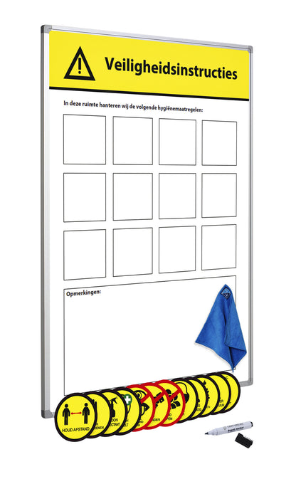 Veiligheidsbord Corona NL 60x90cm magneethoudend en droog uitwisbaar - 2