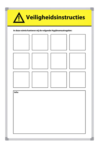 Veiligheidsbord Corona NL 60x90cm magneethoudend en droog uitwisbaar - 4