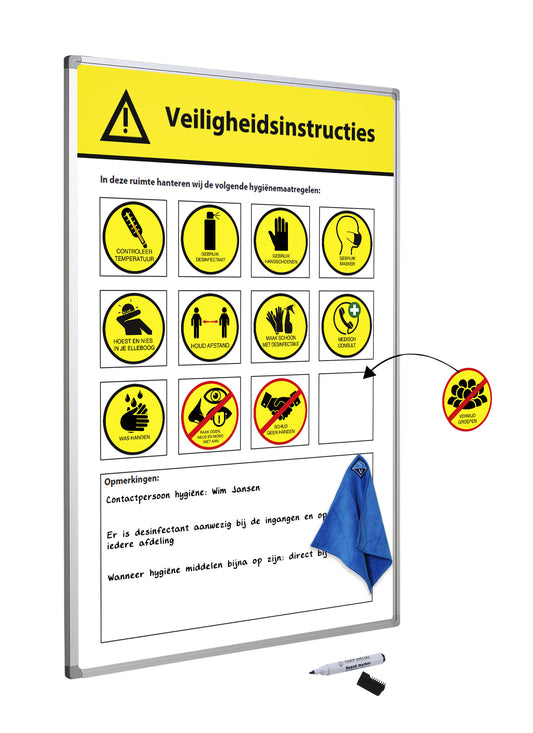 Veiligheidbord Corona Nederlandstalig 30x45cm