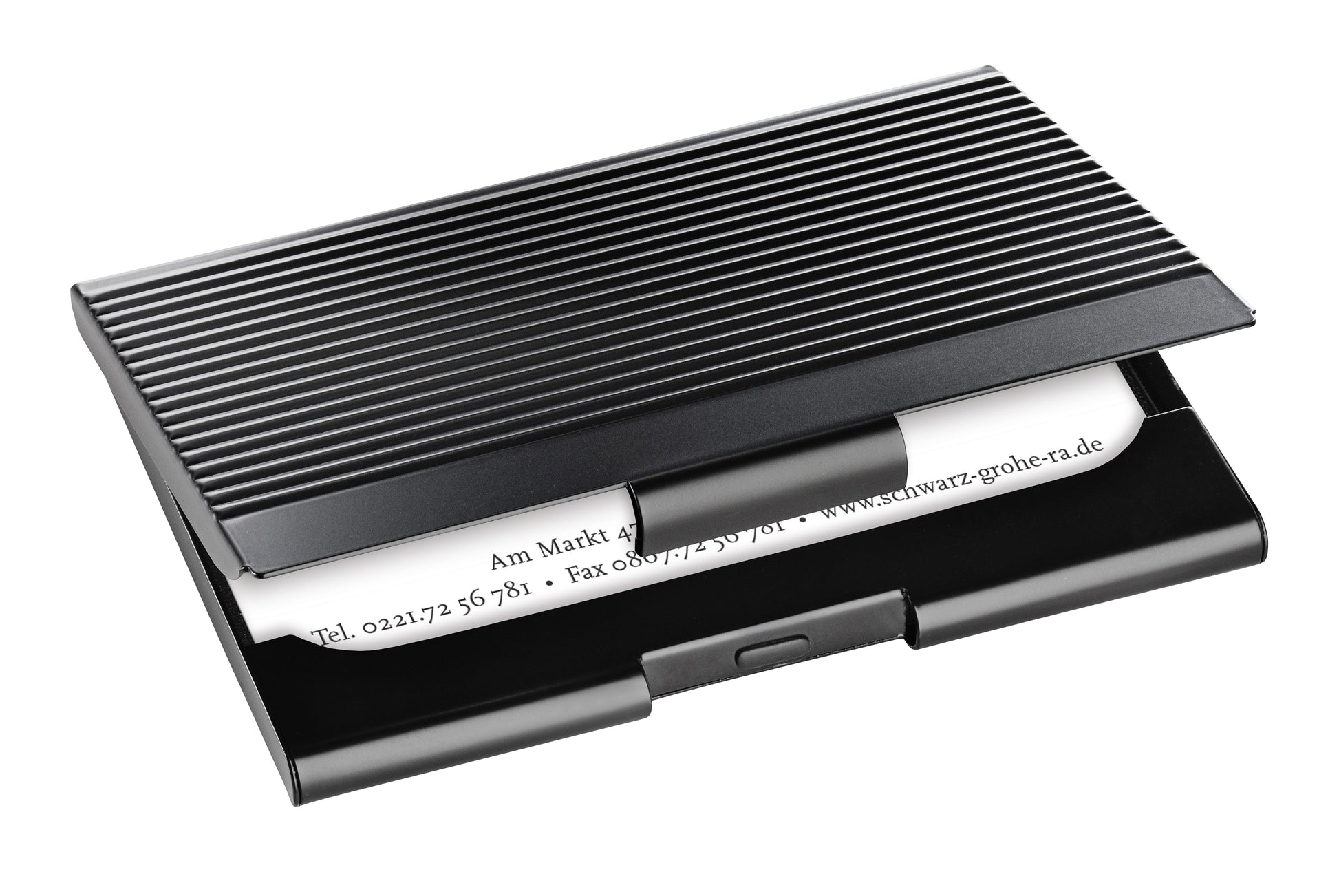 Sigel 20 Kaarten Etui 91x58 mm Mat Zwart Aluminium