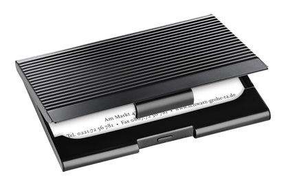 Sigel 20 Kaarten Etui 91x58 mm Mat Zwart Aluminium